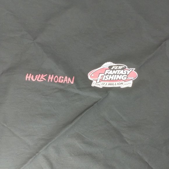 Hulk Hogan FLW Fantasy Fishing.com Black Bandana/Handkerchief - Picture 2 of 5